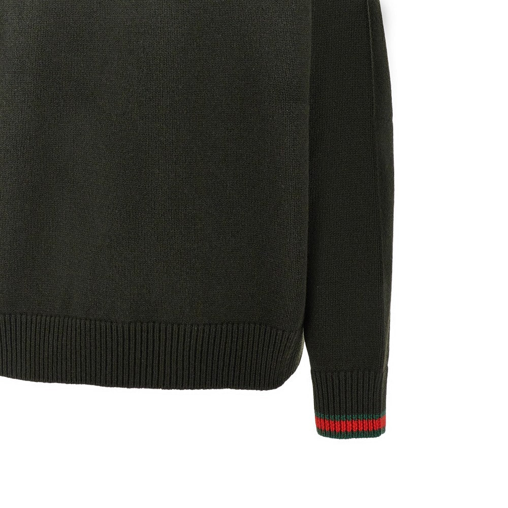 Pullover in lana e cachemire con finiture Web
