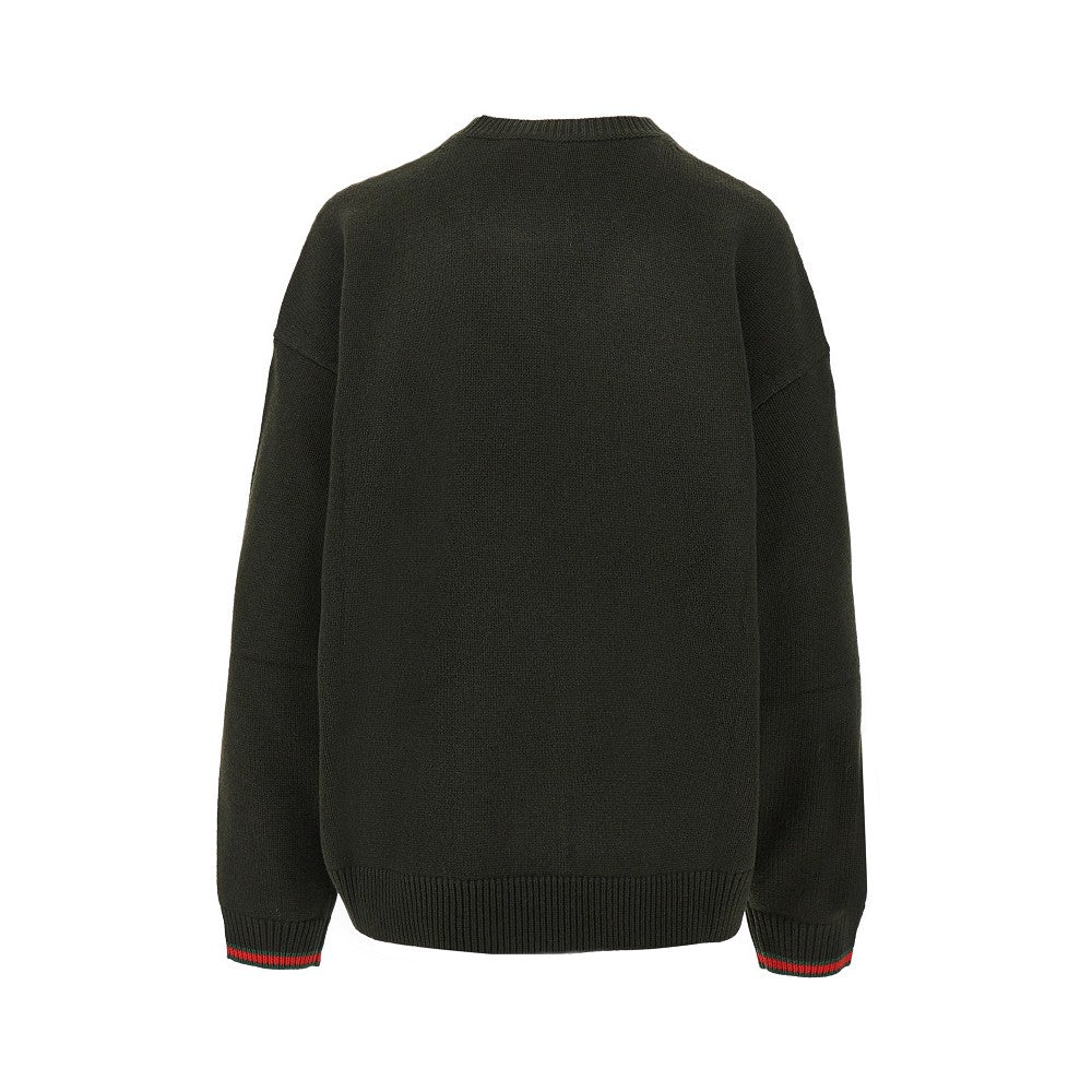 Pullover in lana e cachemire con finiture Web