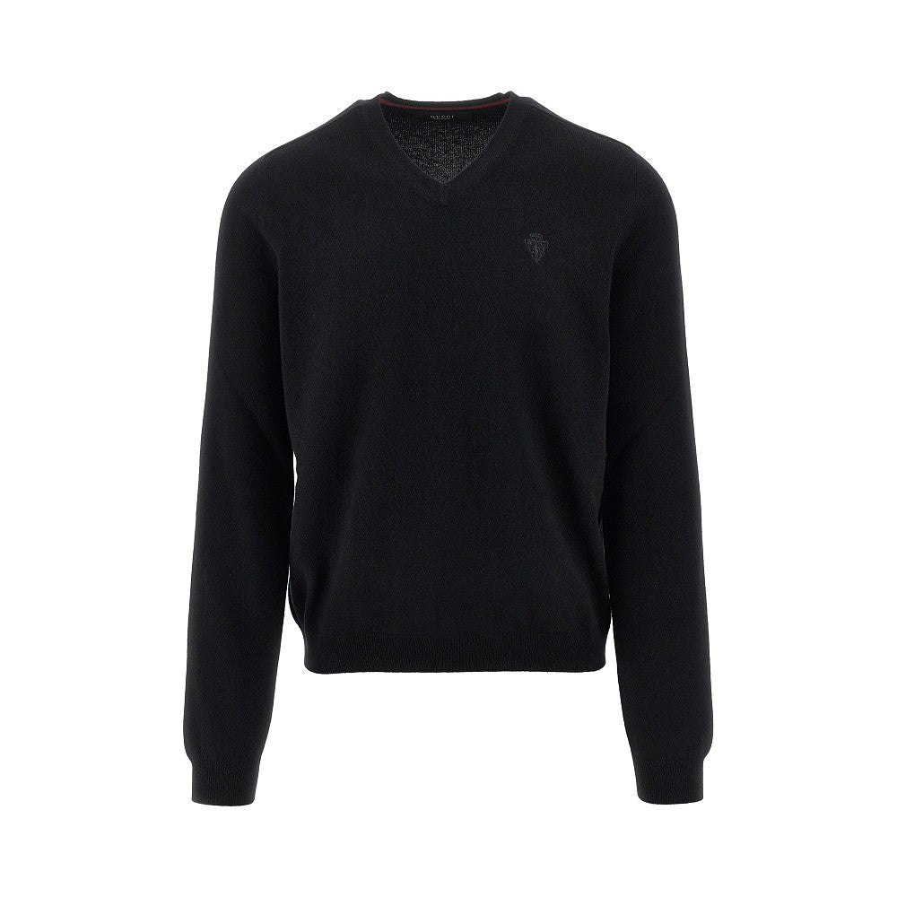 Pullover in cachemire con ricamo logo