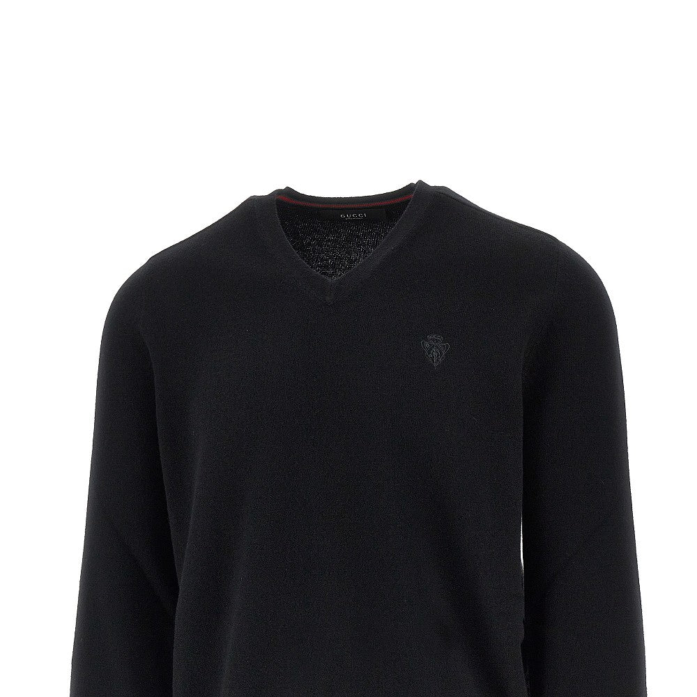 Pullover in cachemire con ricamo logo