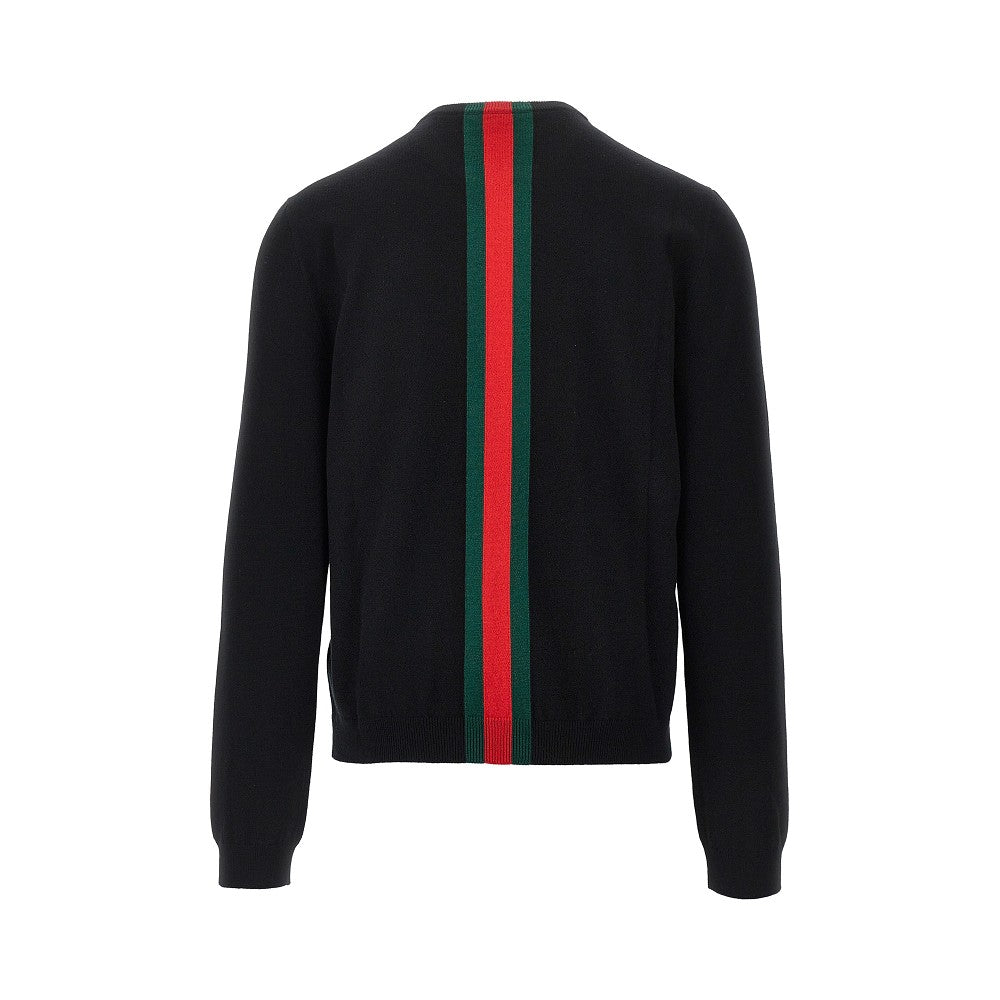 Pullover in cachemire con Nastro Web
