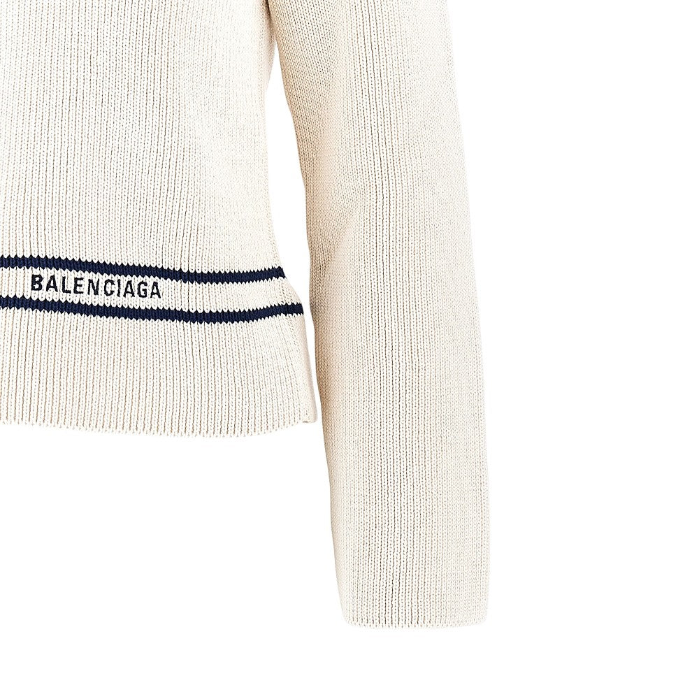 Pullover in cotone con scollo a barchetta