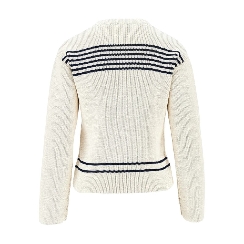 Pullover in cotone con scollo a barchetta