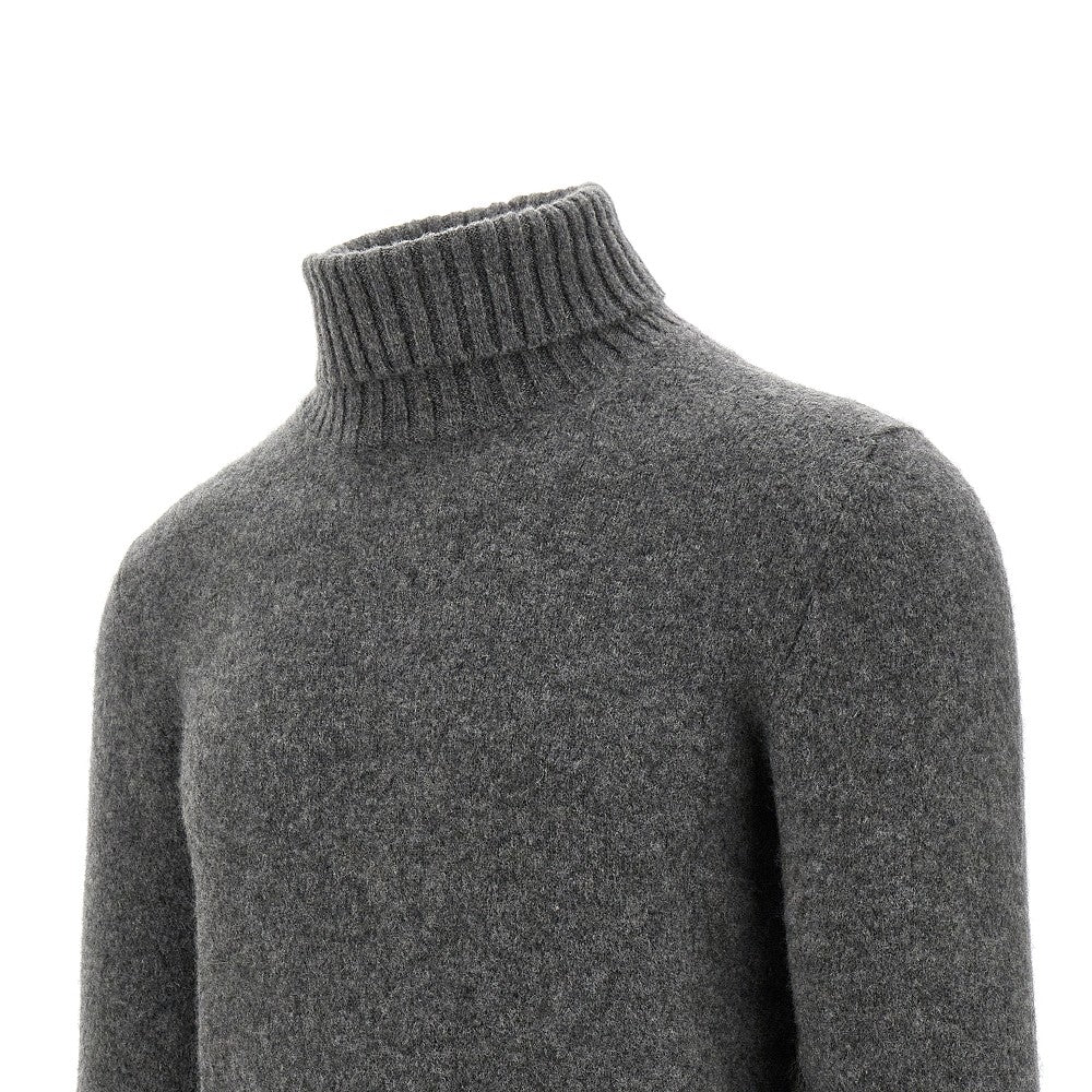 Pullover a collo alto in cachemire e seta