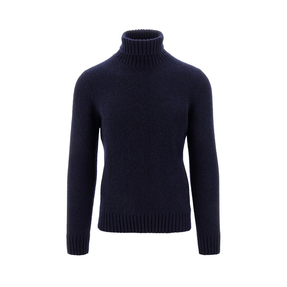 Pullover a collo alto in cachemire e seta