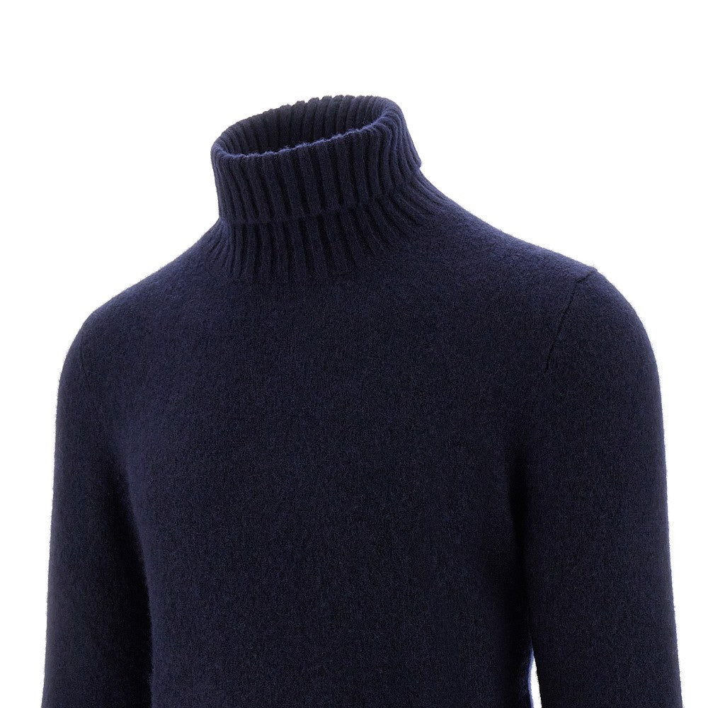 Pullover a collo alto in cachemire e seta
