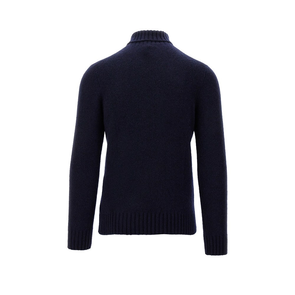 Pullover a collo alto in cachemire e seta
