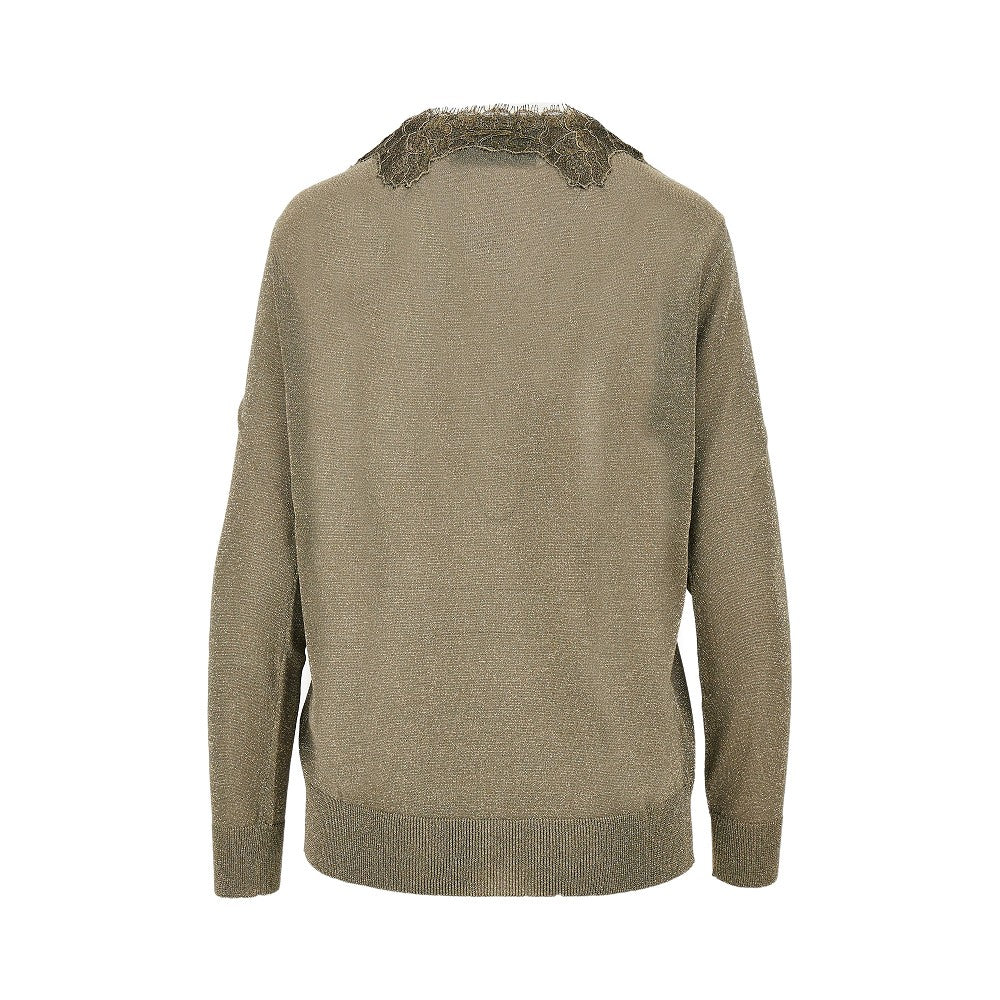 Pullover lurex con pizzo