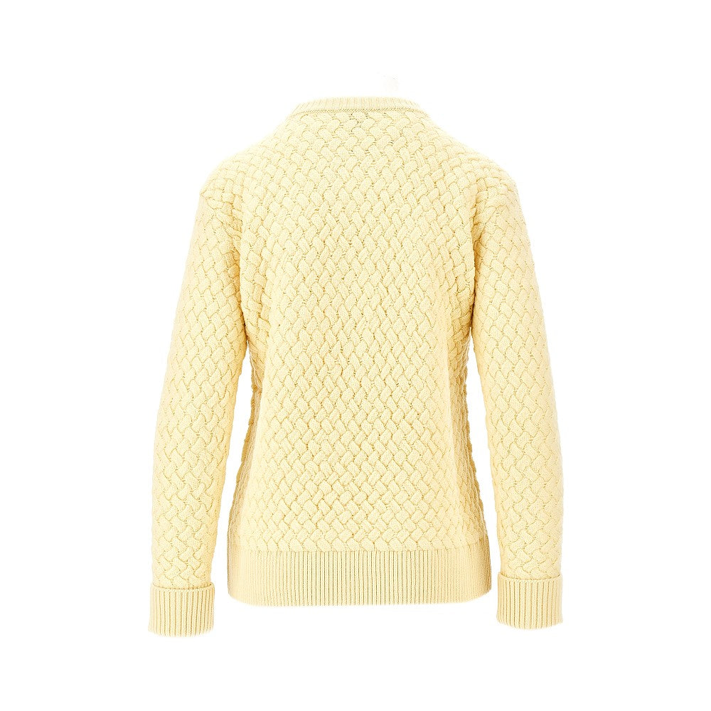 Pullover in lana con motivo Intrecciato