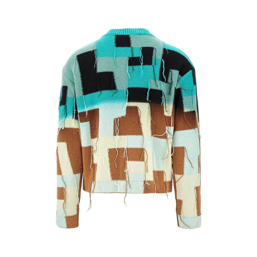 Pullover girocollo patchwork