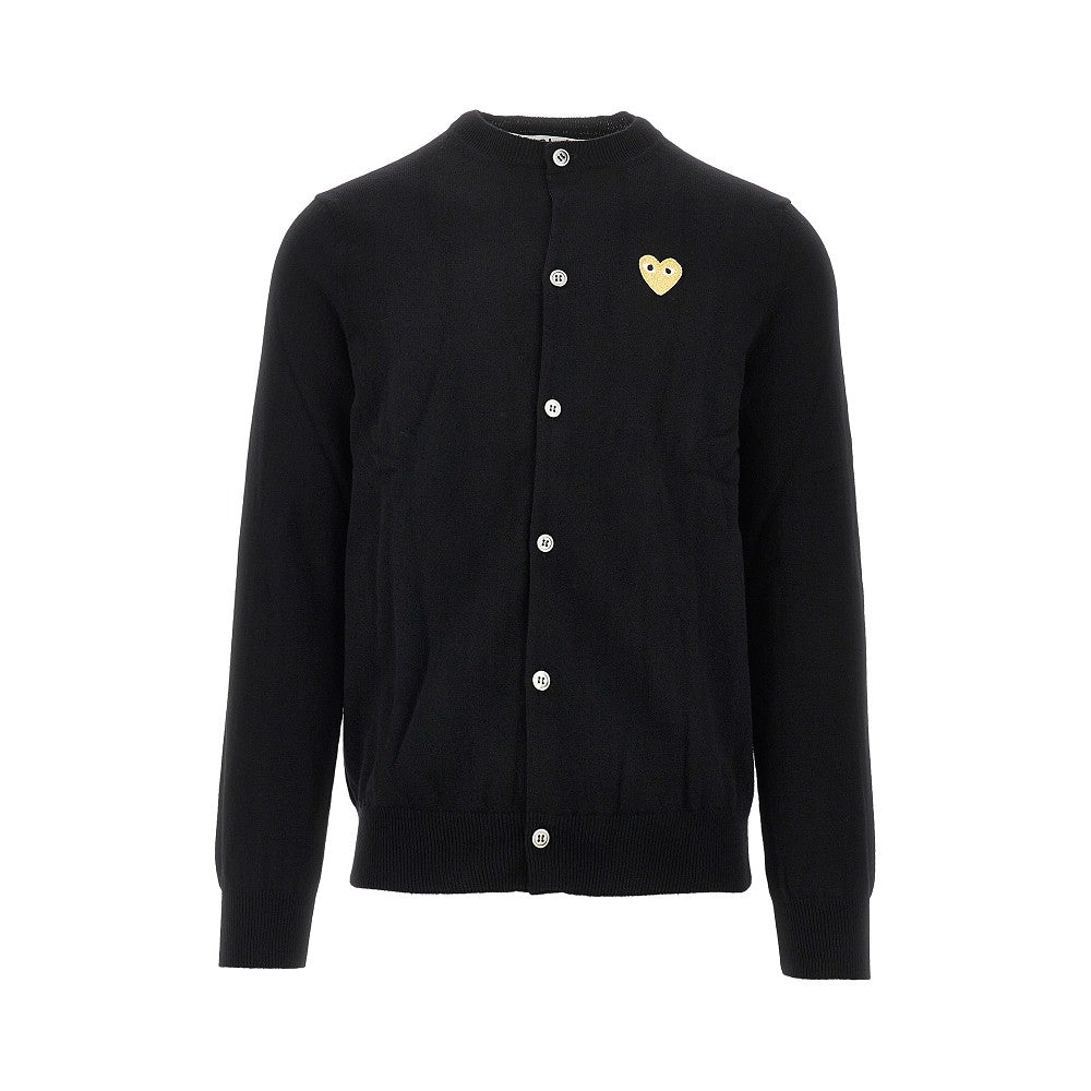 Cardigan in lana con patch Cuore