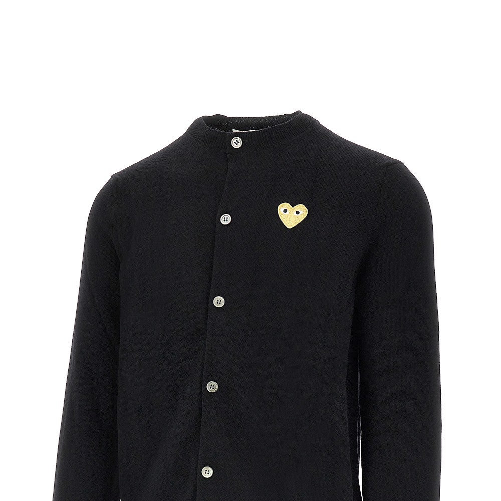 Cardigan in lana con patch Cuore
