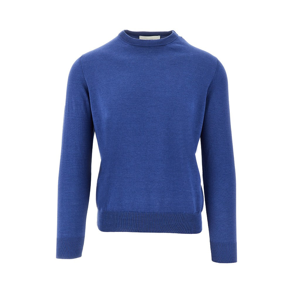 Pullover girocollo in cotone e seta