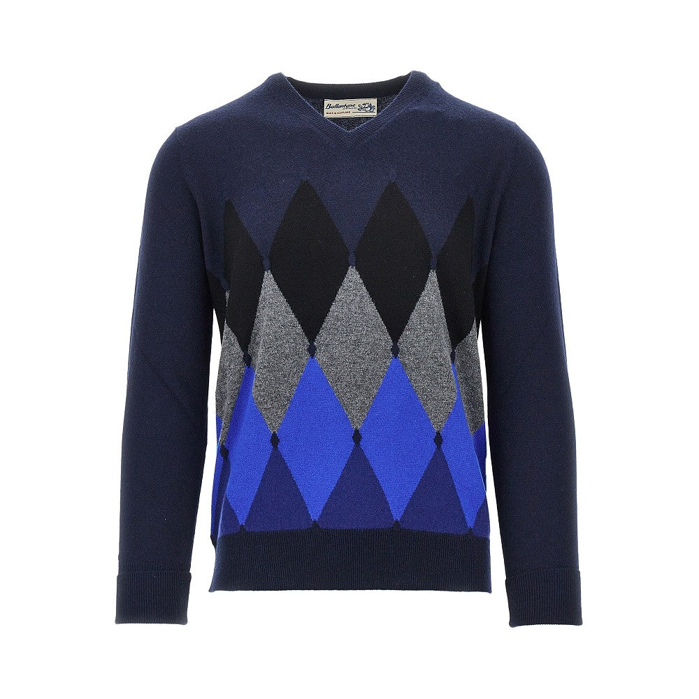 Pullover in cachemire a rombi
