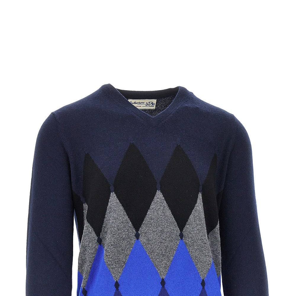 Pullover in cachemire a rombi