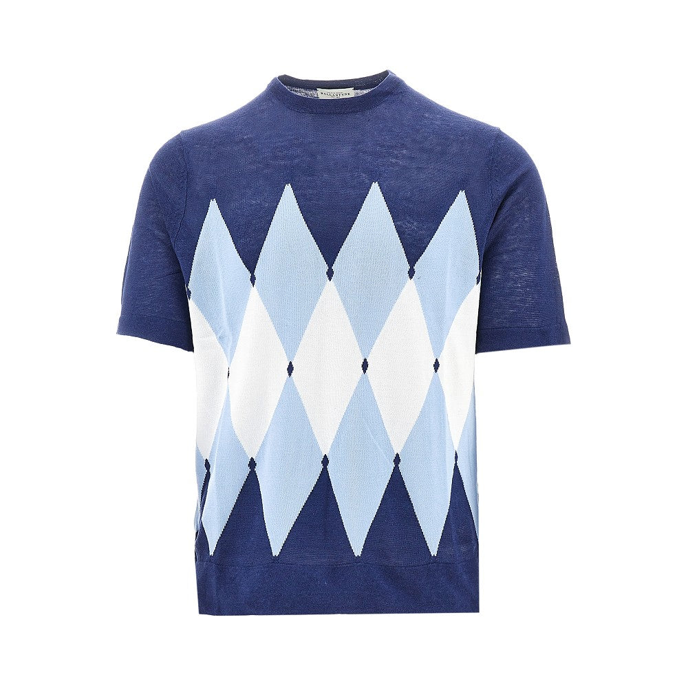 Pullover a manica corta in misto lino