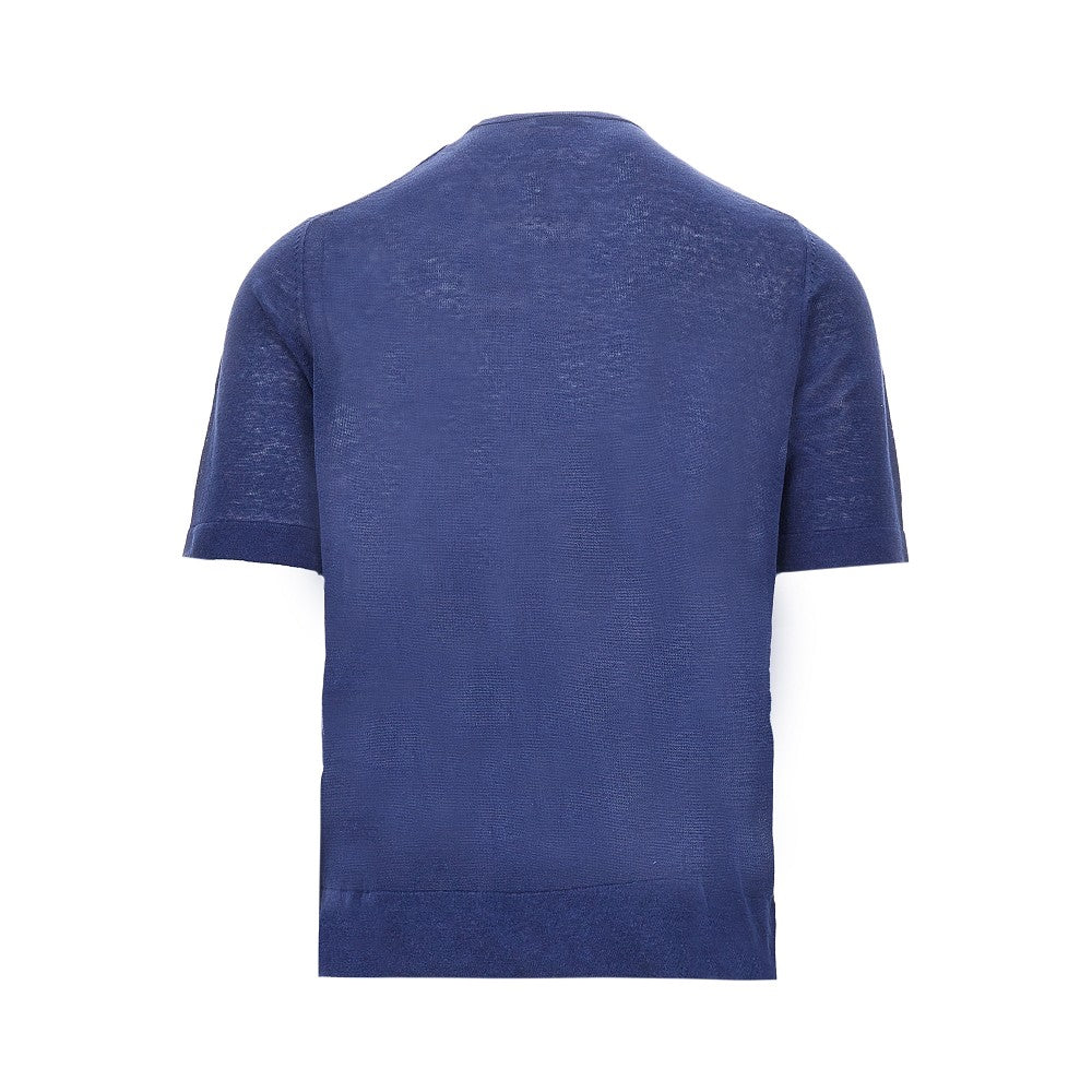 Pullover a manica corta in misto lino