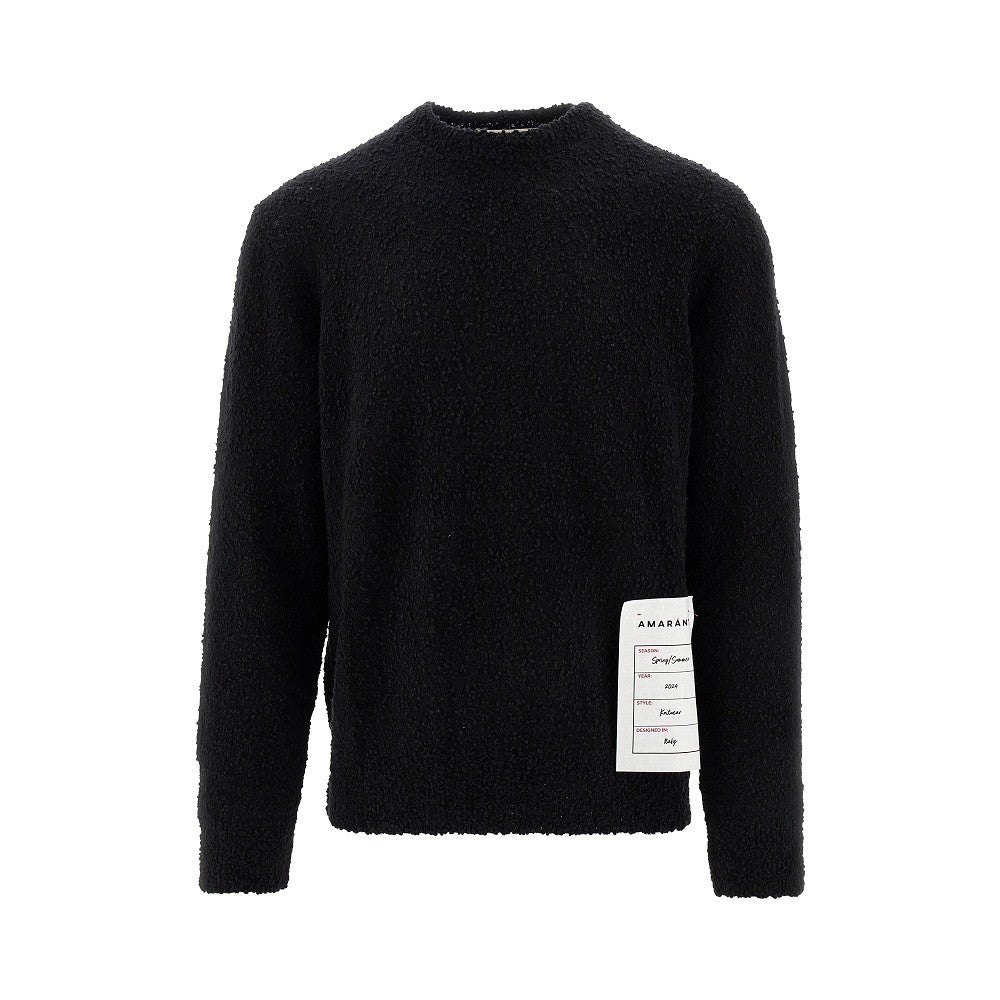 Bouclé knit crewneck sweater