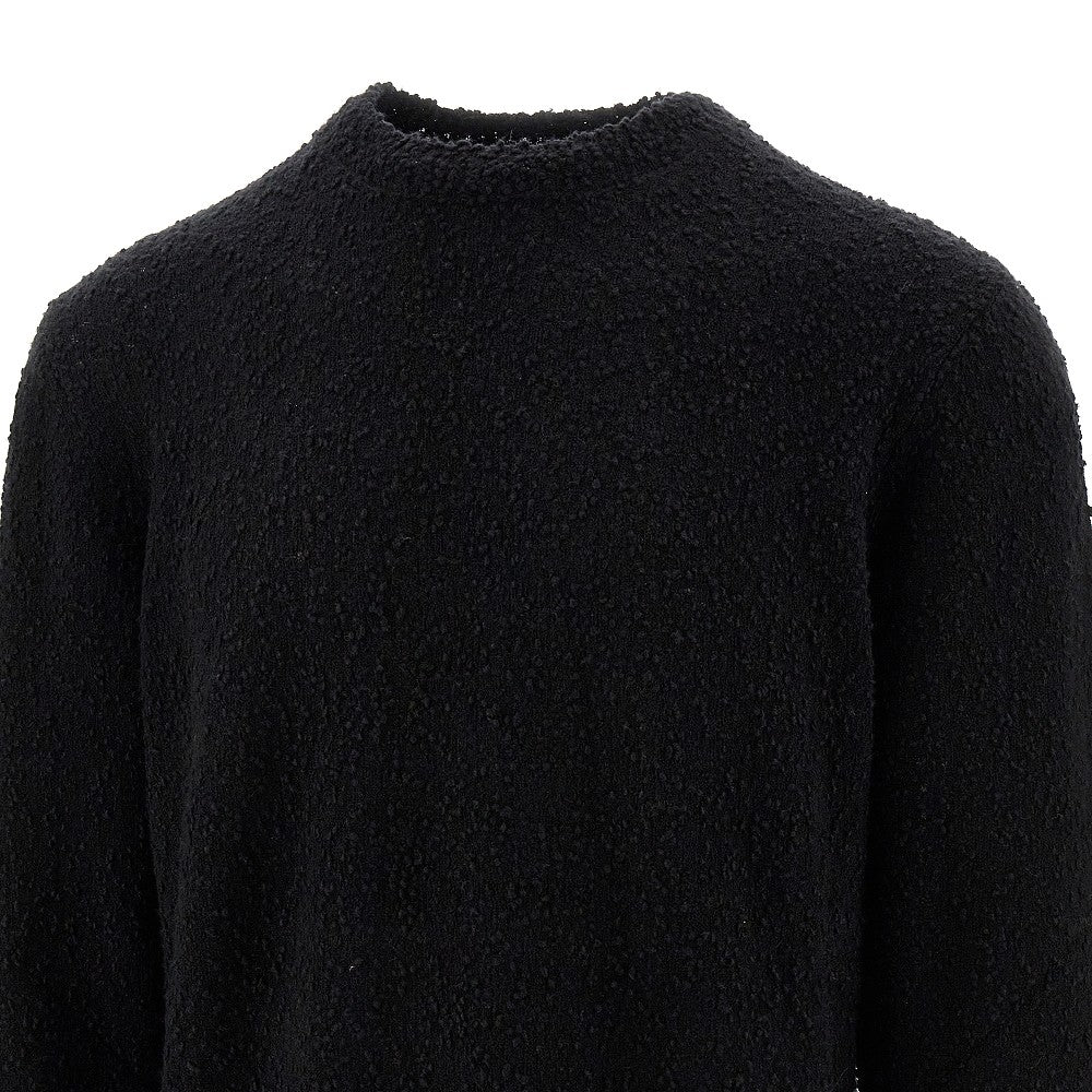 Bouclé knit crewneck sweater