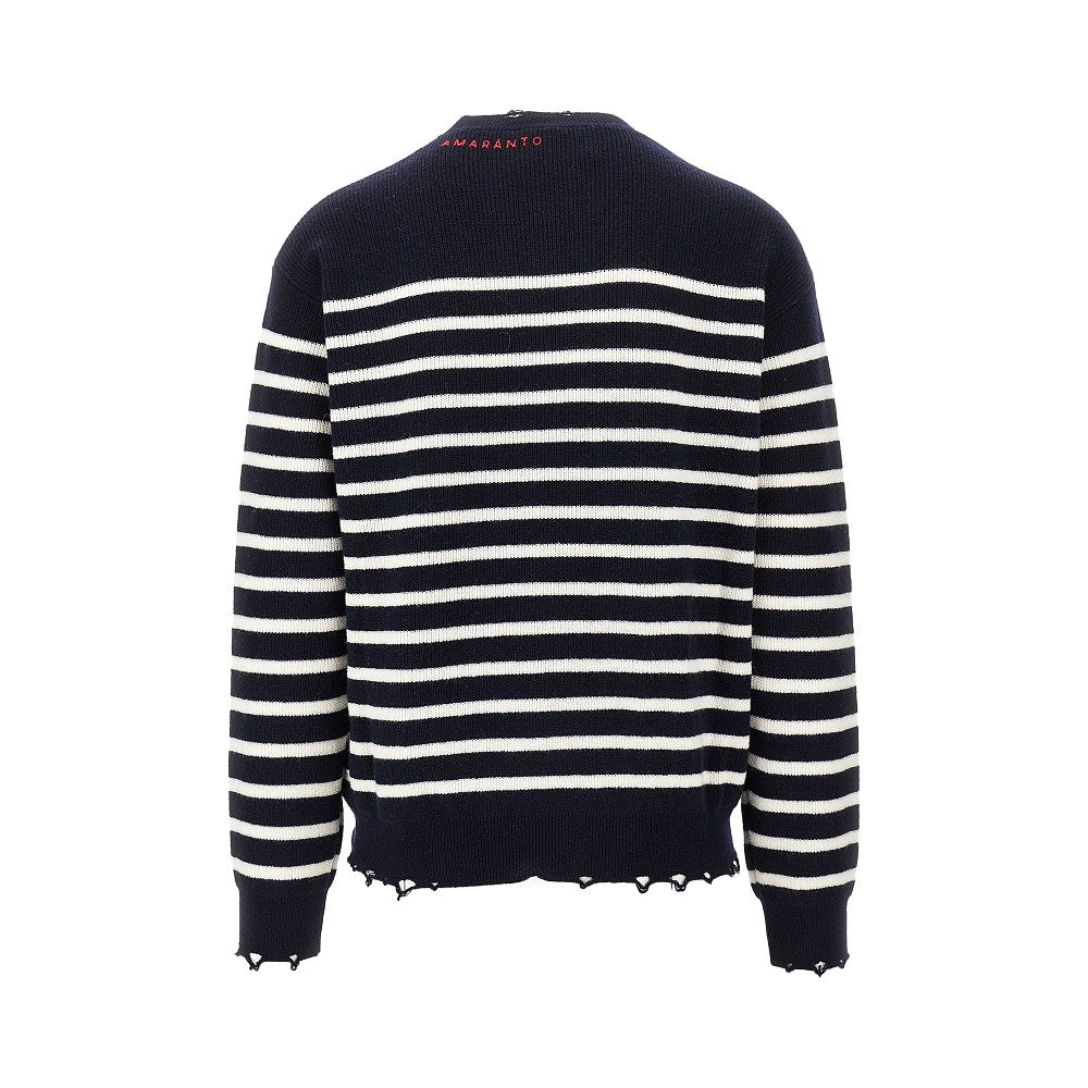 Pullover distressed in lana a righe