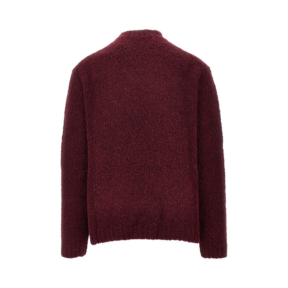 Pullover girocollo in misto alpaca bouclé