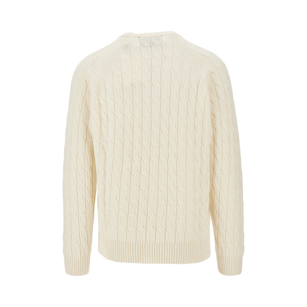 Pullover girocollo a trecce