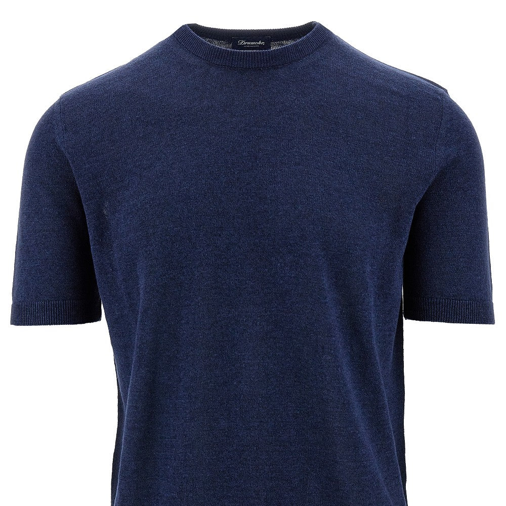 T-shirt in maglia di misto lino