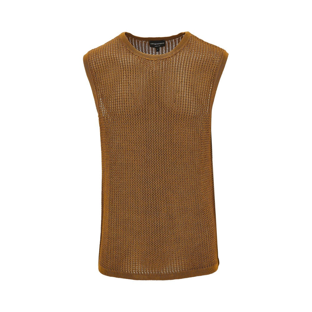 Openworked knitted vest