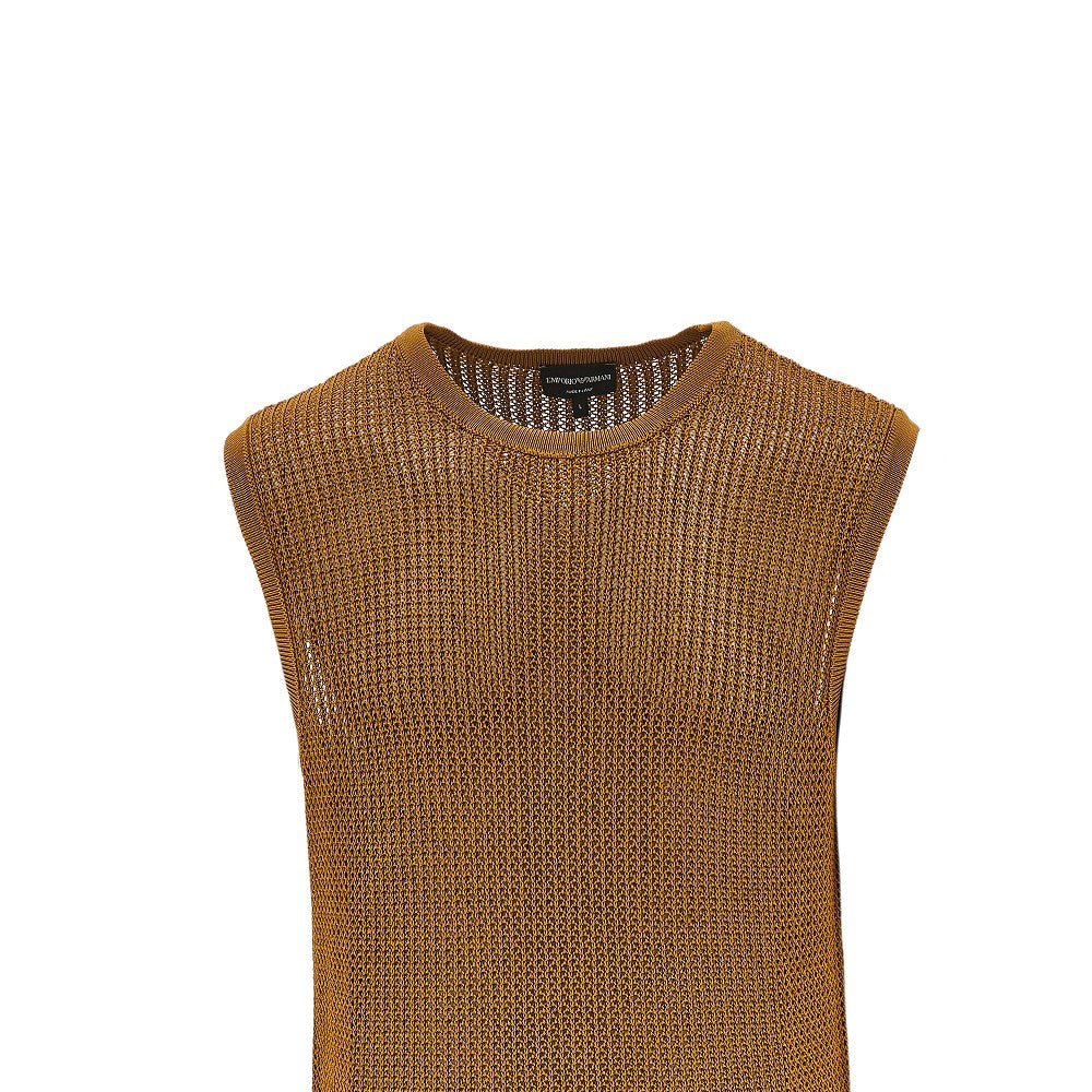 Openworked knitted vest
