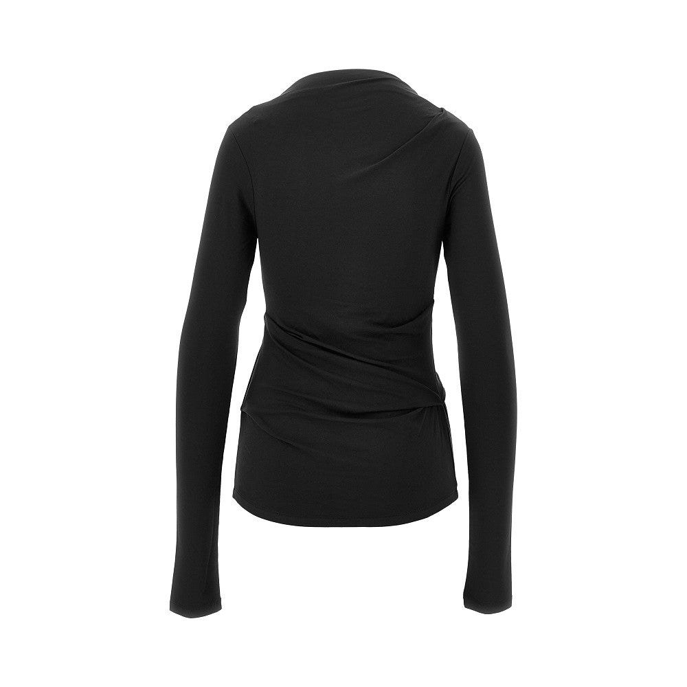 Top in jersey drappeggiato