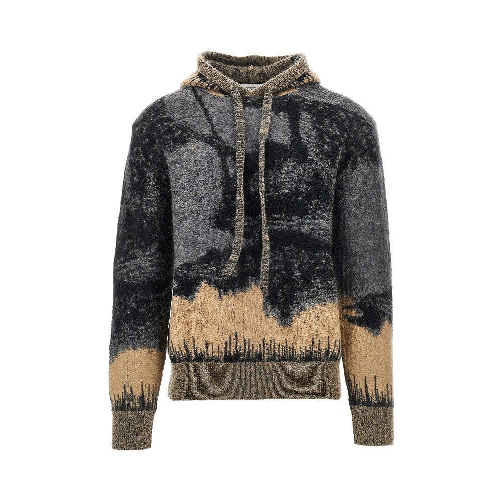 Felpa in misto mohair con motivo jacquard