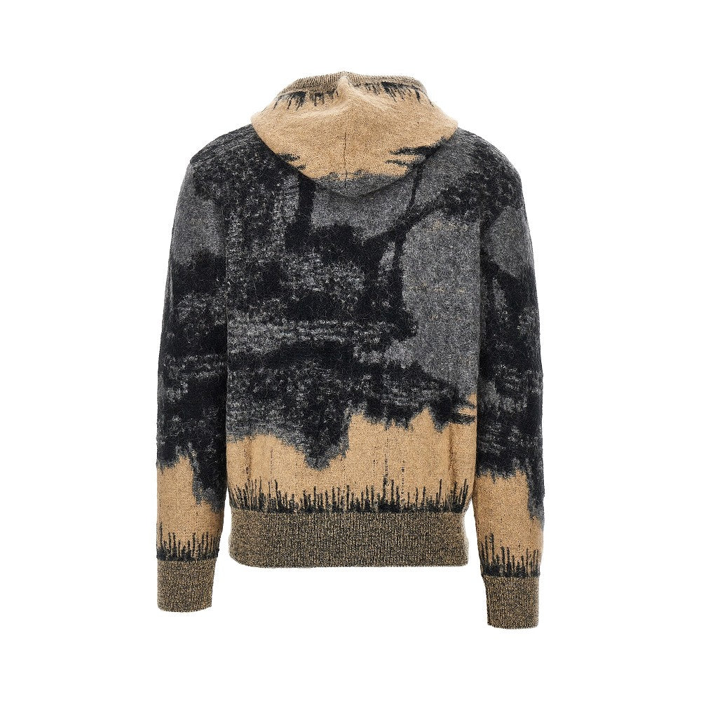 Felpa in misto mohair con motivo jacquard