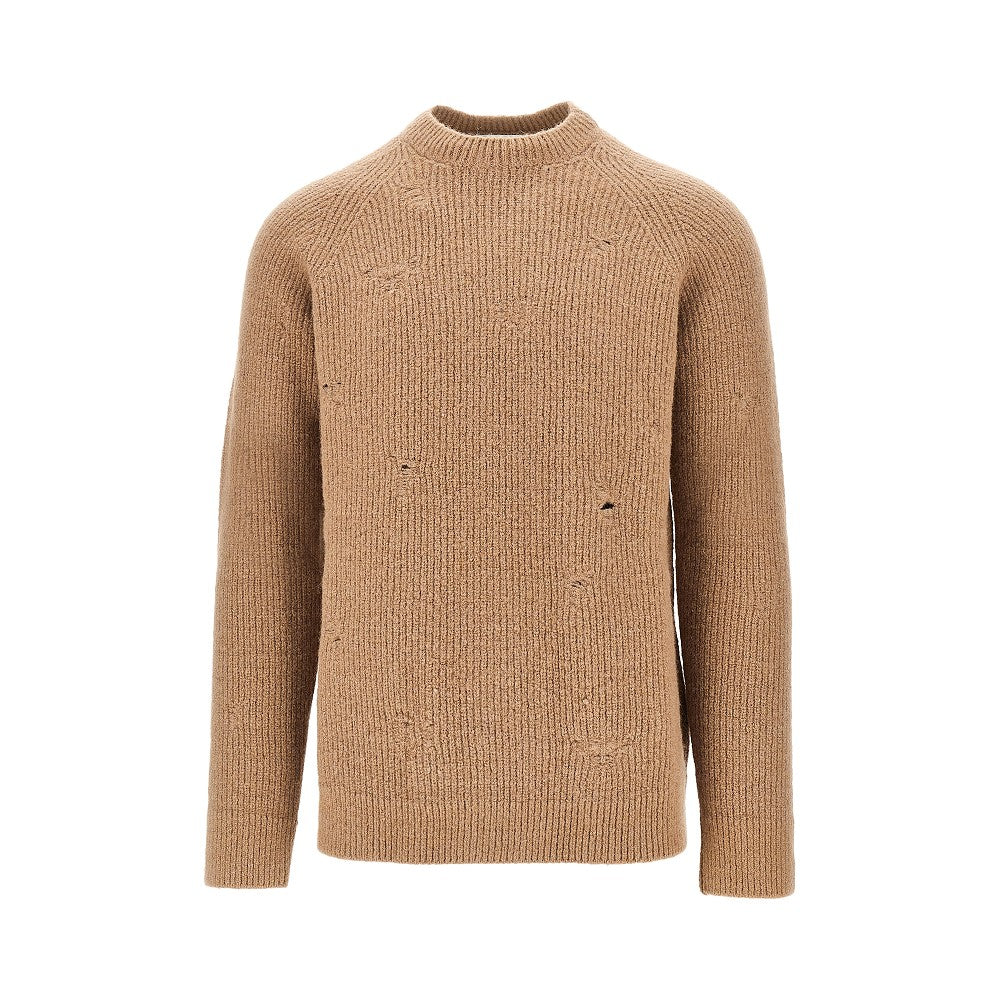 Pullover girocollo in misto alpaca