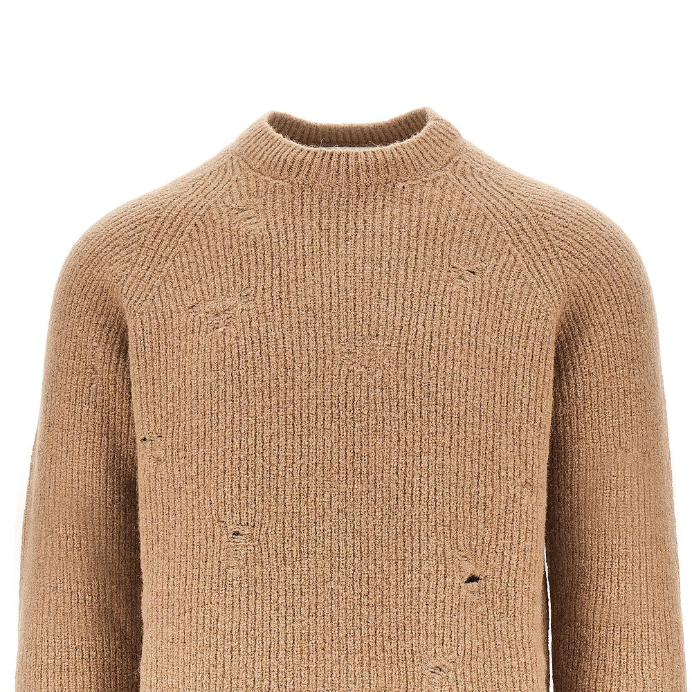 Pullover girocollo in misto alpaca