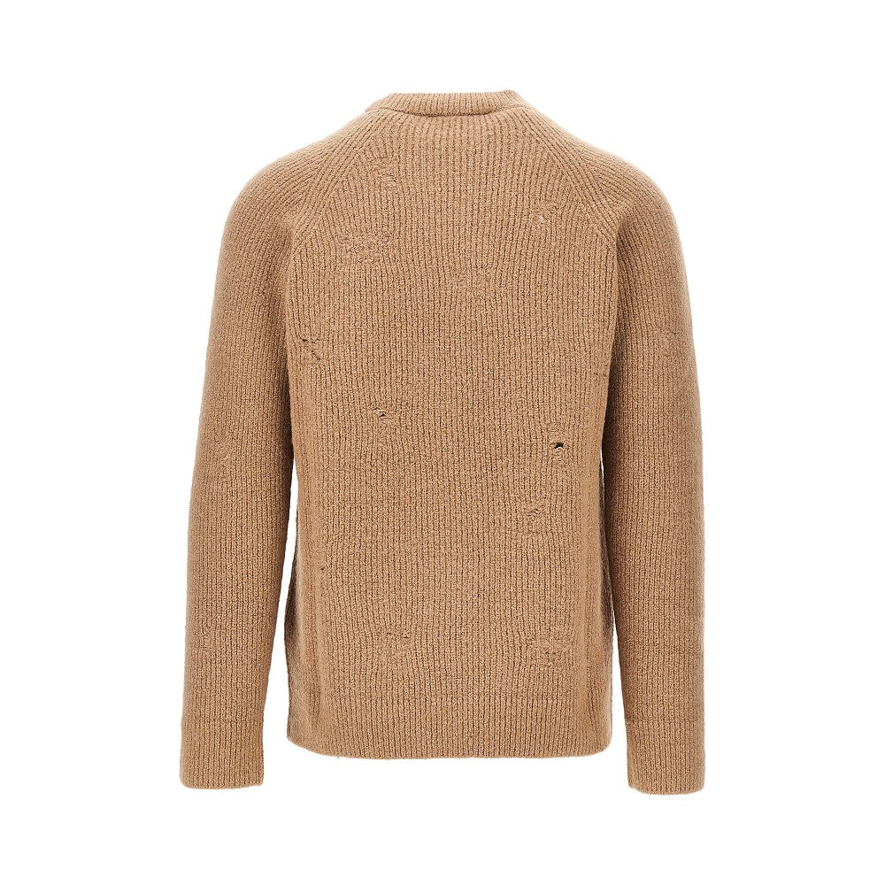 Pullover girocollo in misto alpaca