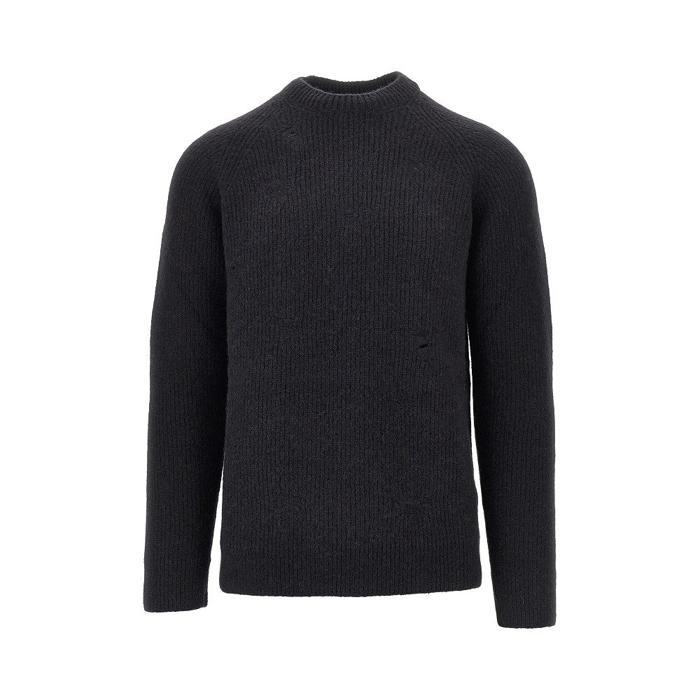 Pullover girocollo in misto alpaca
