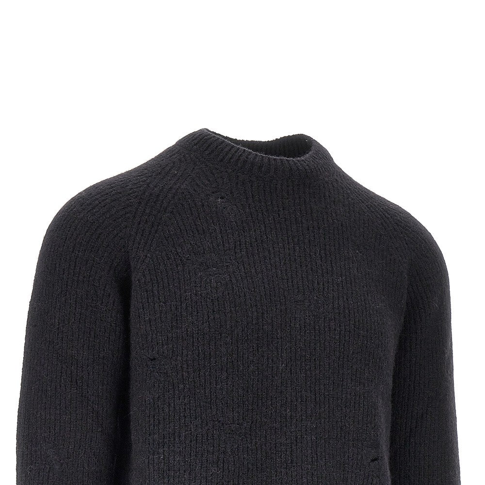 Pullover girocollo in misto alpaca