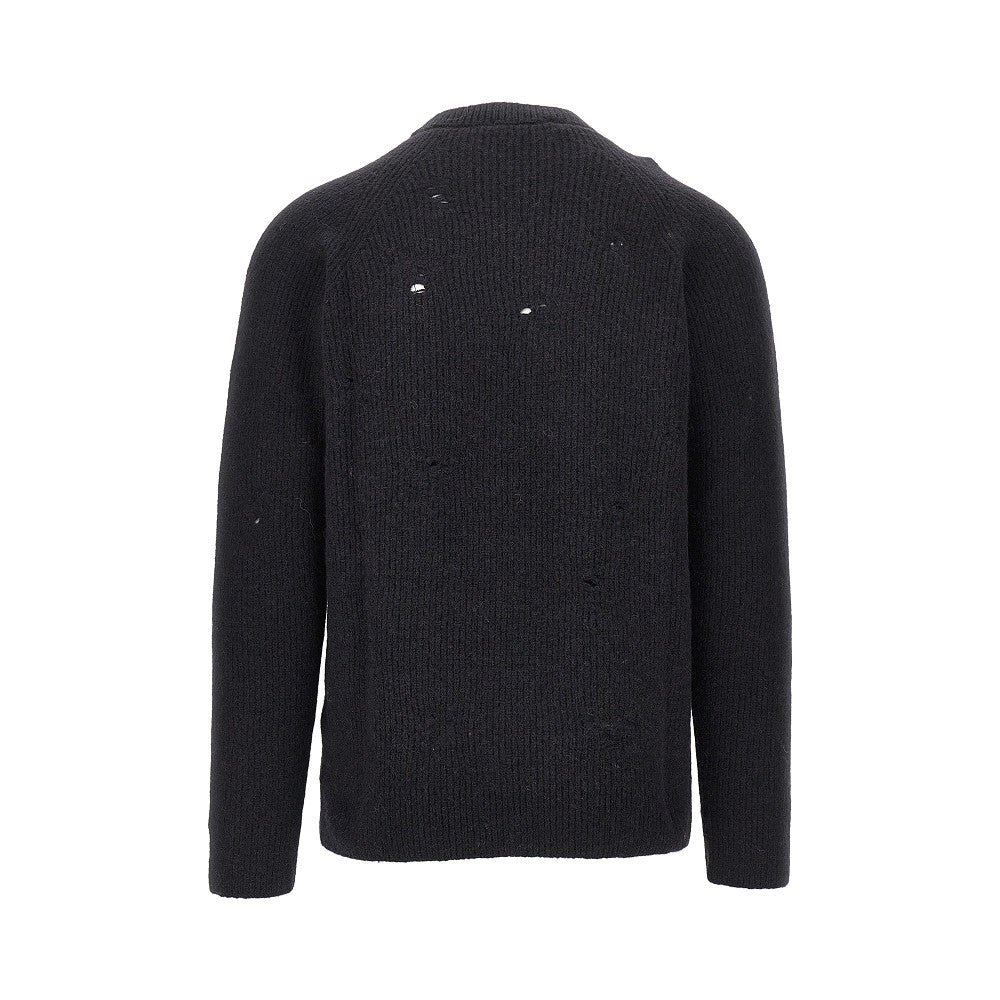 Pullover girocollo in misto alpaca