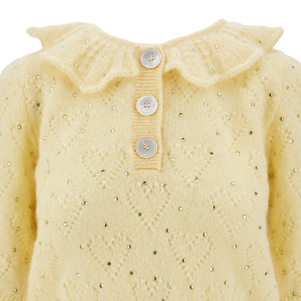 Mohair-blend sweater with rhinestones