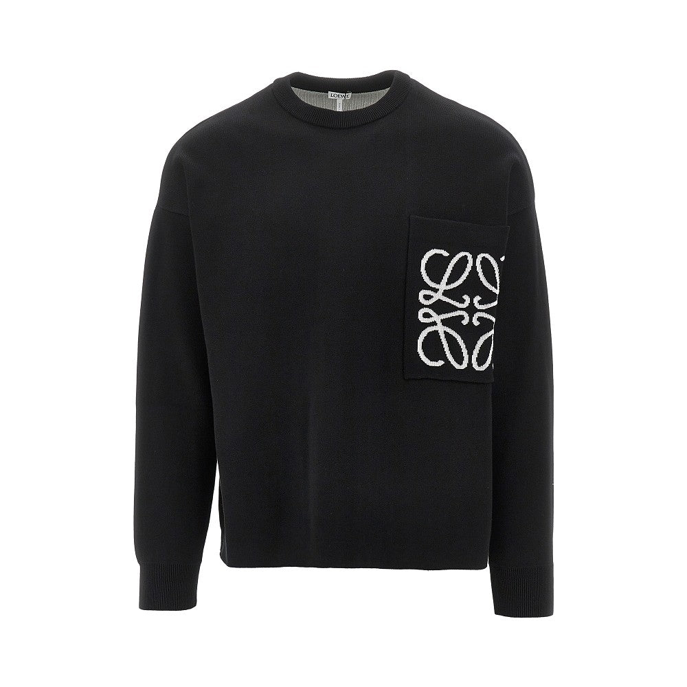 'Anagram' pocket cotton-blend sweater