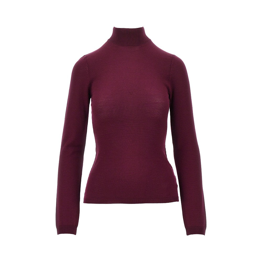 Pullover in lana con taglio sul retro