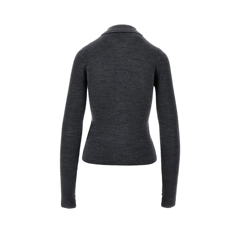 Knitted polo shirt with lozenge motif