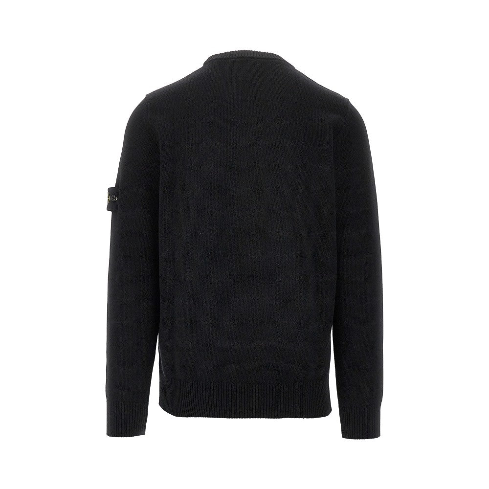 Pullover in misto lana con badge logo