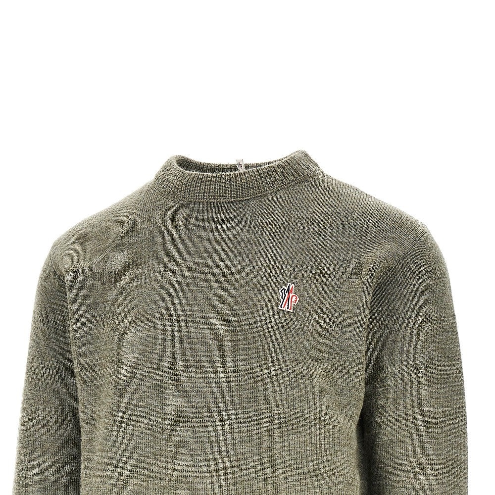 Pullover in lana con patch logo