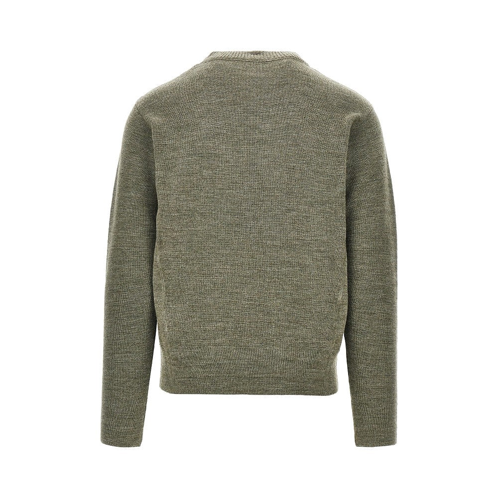 Pullover in lana con patch logo