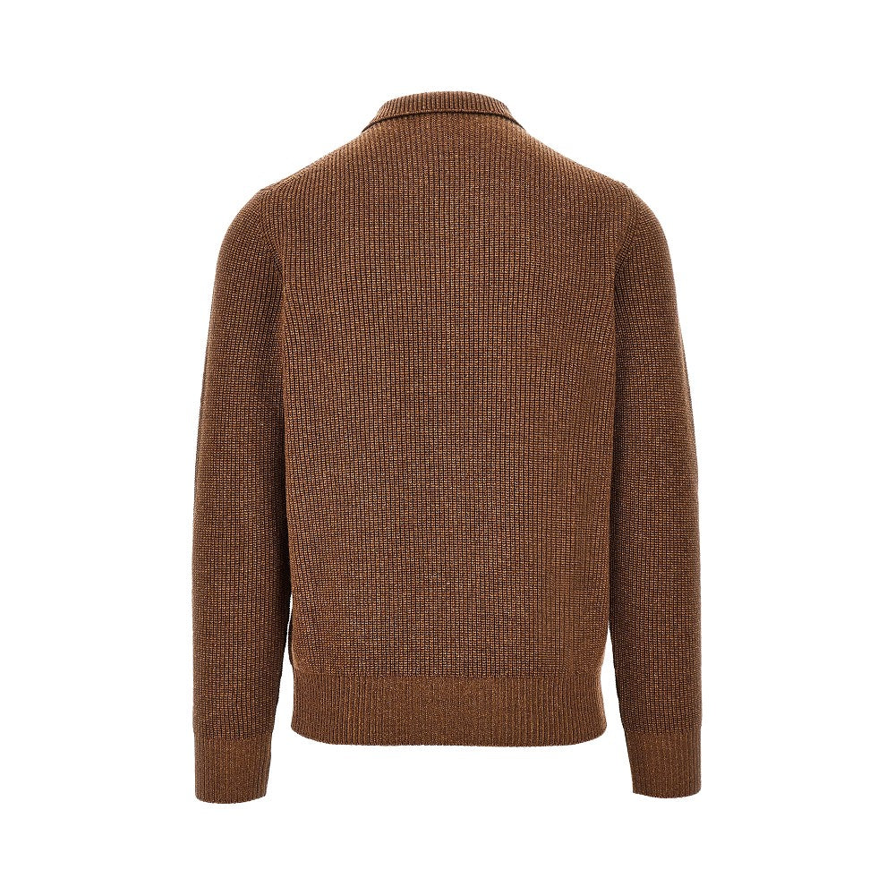 Merino wool sweater with collar