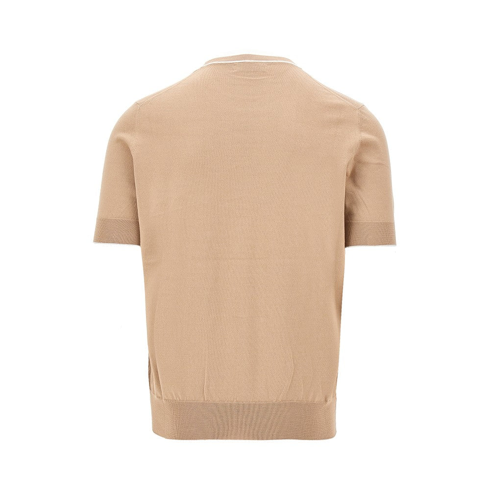 Knitted T-shirt with contrasting details