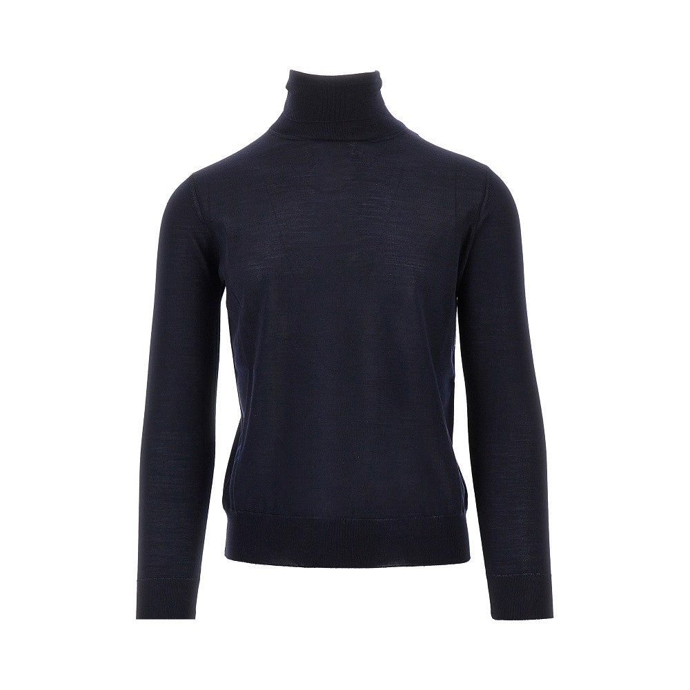 Silk and wool blend knitted turtleneck
