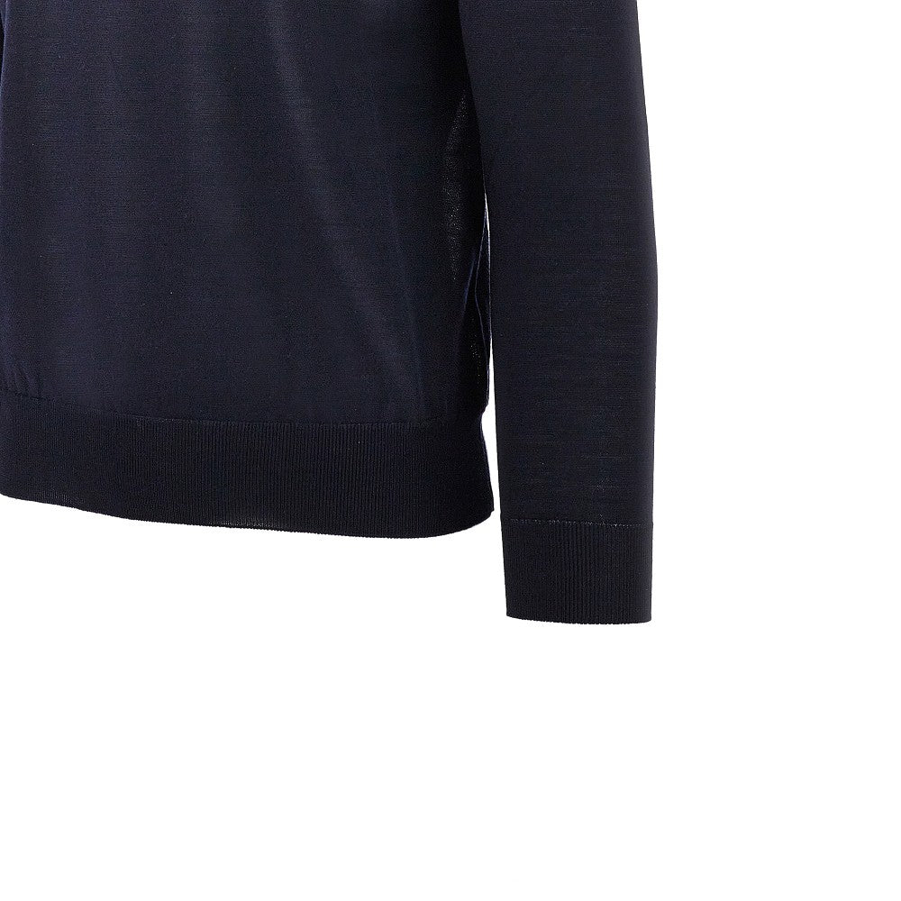 Silk and wool blend knitted turtleneck