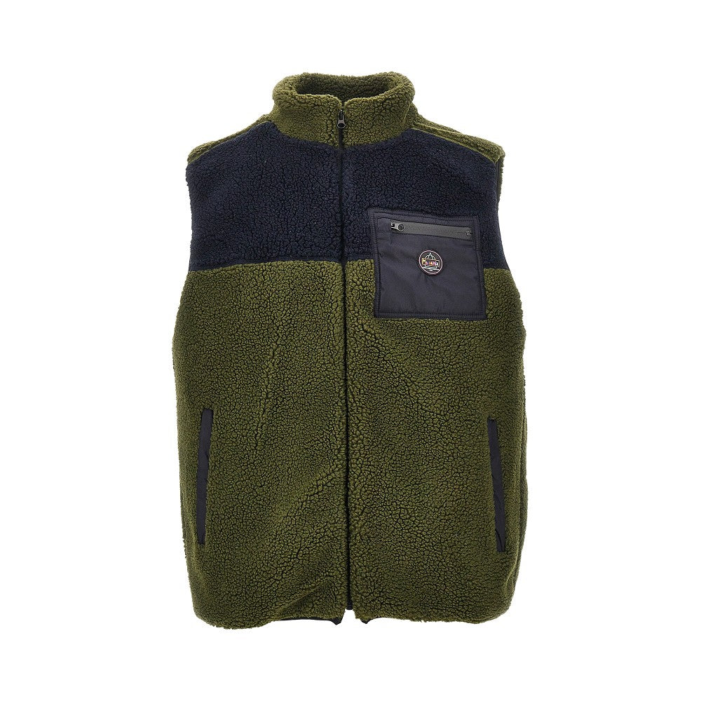 Color-block sherpa vest